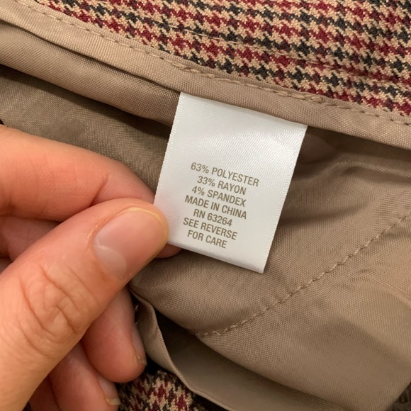 🌸ROZ & ALI Brown & Red Houndstooth Dress Pants 6 - Picture 13 of 13